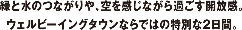 緑と水のつながりや、空を感じながら過ごす開放感